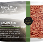 Lammfärs från Smak av Gotland i en förpackning fotad ovanifrån.